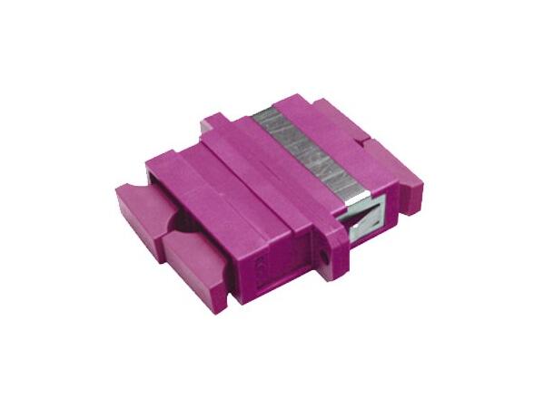 Adapter MM SC-DPX OM4 Magenta With flange, metall clip, Zr. sleeve 